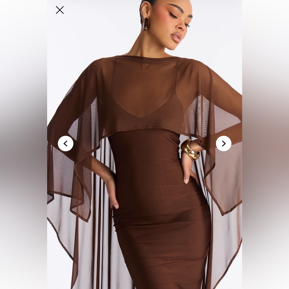 Brown Cape Dress Fashion Nova - Picture 4 of 6